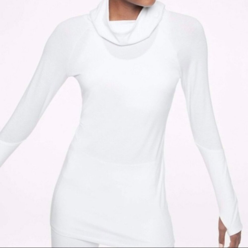 Athleta Essence Fitted Cowl Neck Tunic Hoodie Pullover Sz M - Picture 2 of 7